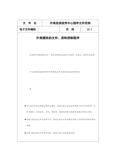 外商投资服务中心程序文件范例分析.docx