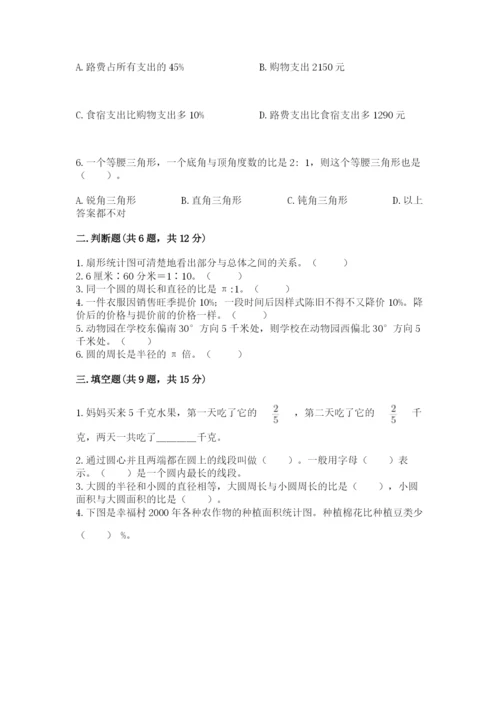 小学数学六年级上册期末考试试卷含答案（黄金题型）.docx