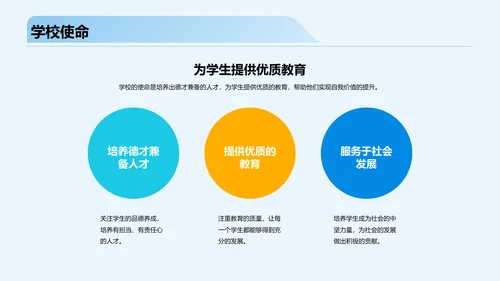 蓝色插画卡通开学典礼PPT模板