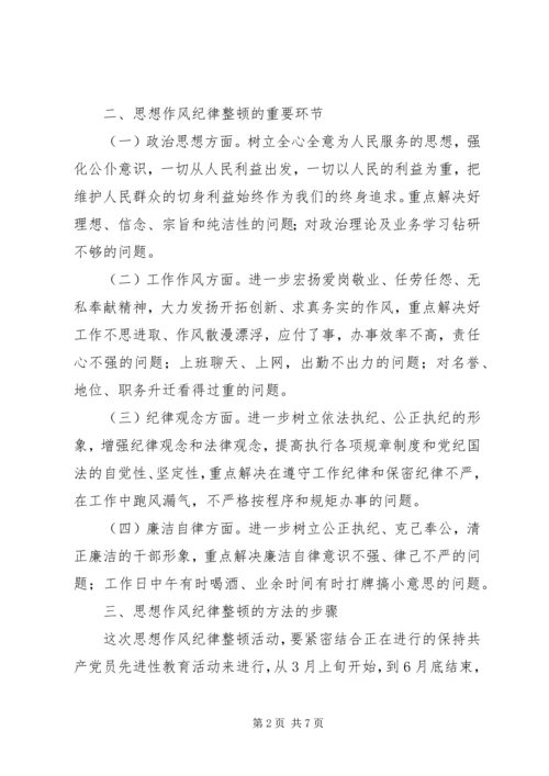 街道办事处干部职工思想作风纪律整顿实施方案.docx