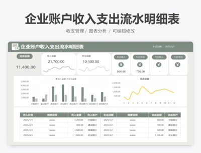 企业账户收入支出流水明细表