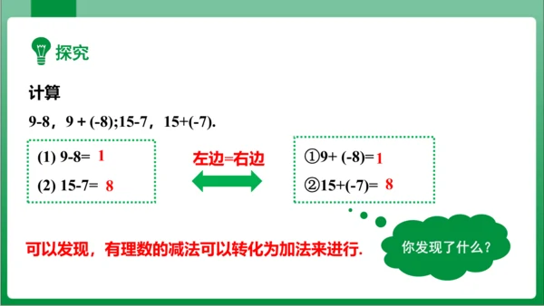 1.3.2 有理数的减法 第1课时 有理数的减法法则  课件(共18张PPT)【2023秋人教七上数