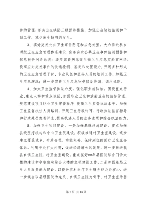 副县长在卫生工作、地氟病防治和食品药品安全工作会议上的讲话.docx