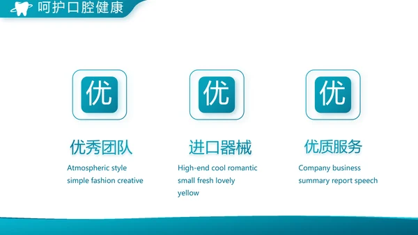 蓝色大气口腔科牙科工作总结汇报PPT