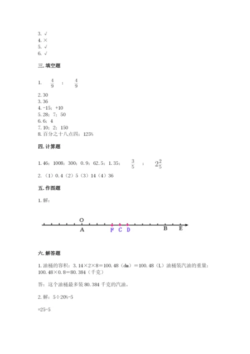 人教版六年级下册数学期末测试卷含答案【综合题】.docx