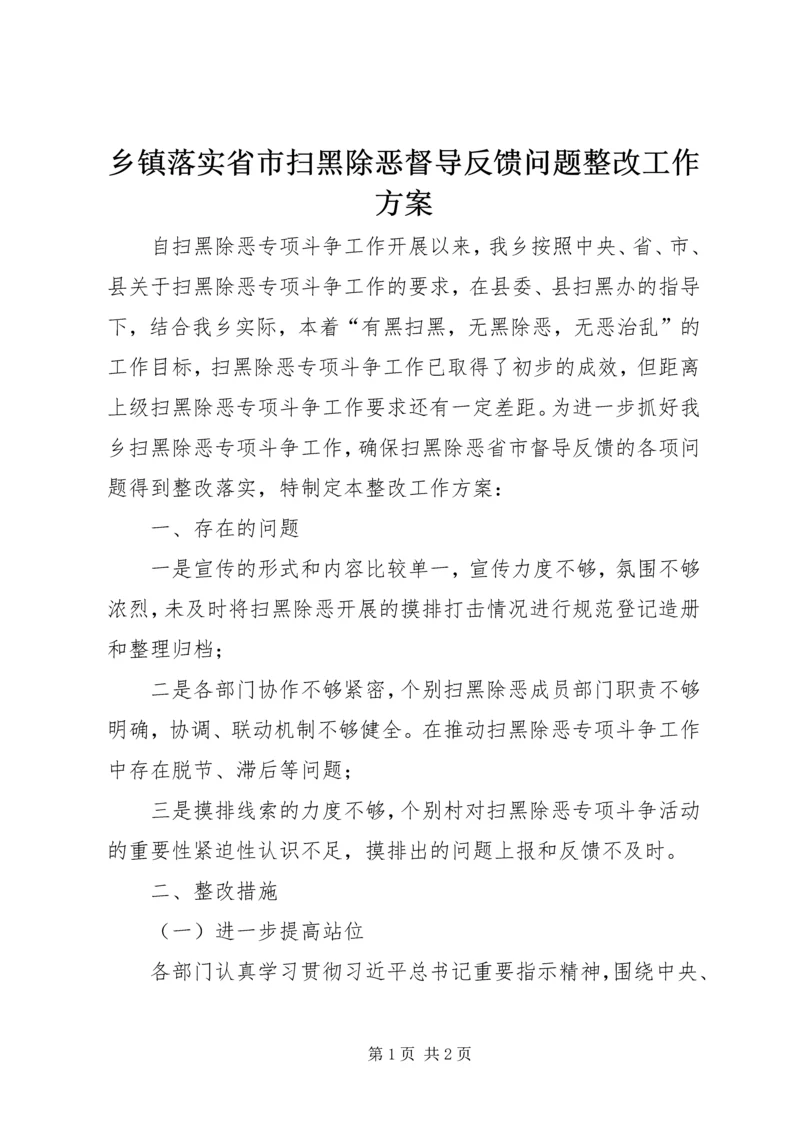 乡镇落实省市扫黑除恶督导反馈问题整改工作方案.docx