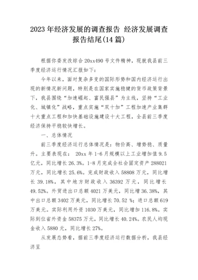 2023年经济发展的调查报告 经济发展调查报告结尾(14篇).docx