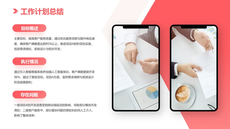 红色商务风工作总结图文页