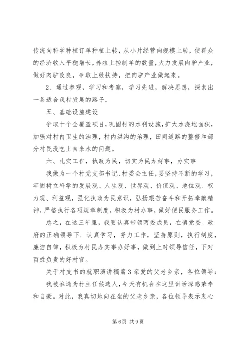 关于村支书的就职演讲稿.docx