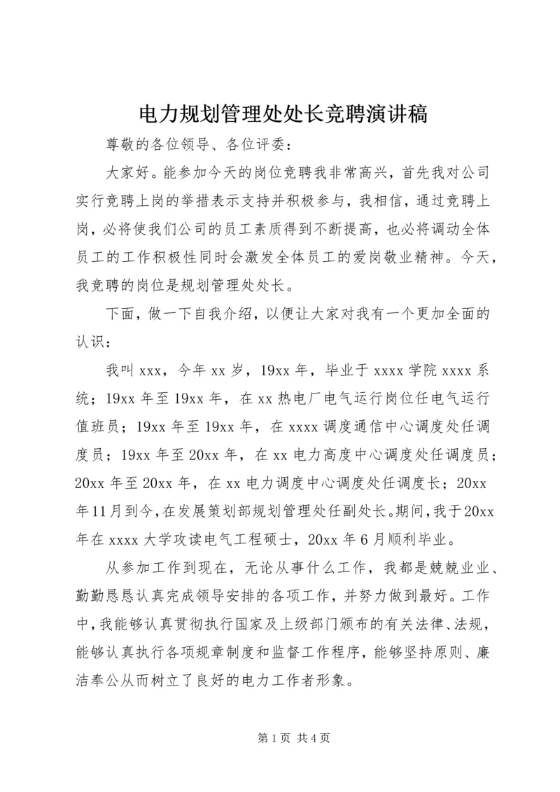 电力规划管理处处长竞聘演讲稿.docx