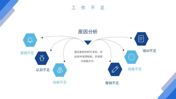 蓝色白底几何形状简约职场通用PPT模板