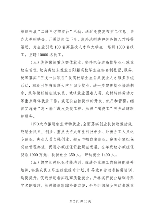 人力资源和社会保障工作要点.docx