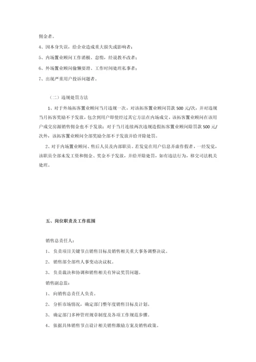 房地产优质项目营销部组织架构薪资综合体系岗位基础职责及绩效综合考核责任指经典标书.docx