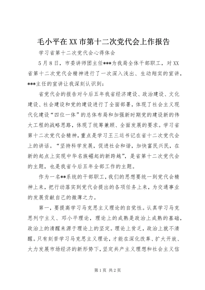 毛小平在XX市第十二次党代会上作报告 (3).docx