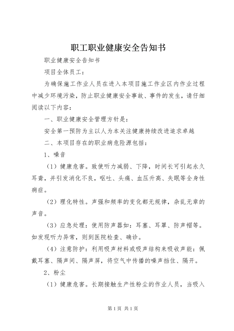 职工职业健康安全告知书.docx