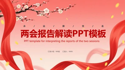中国风两会报告解读PPT模板