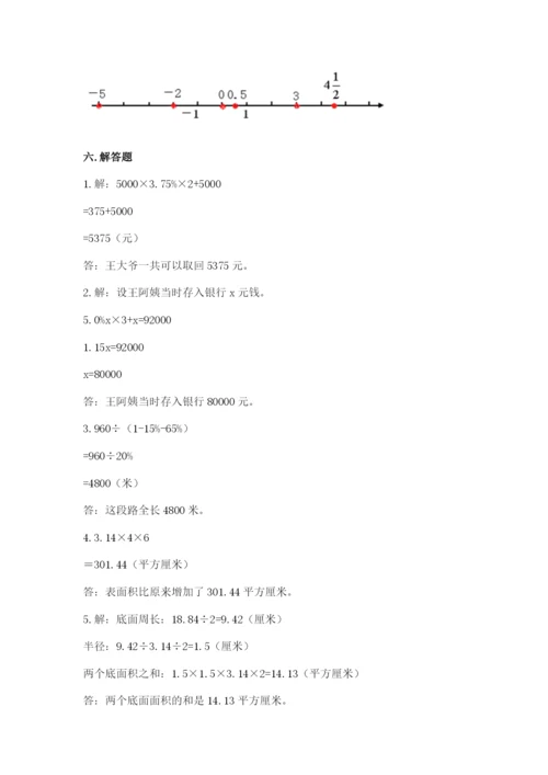 封开县六年级下册数学期末测试卷a4版.docx