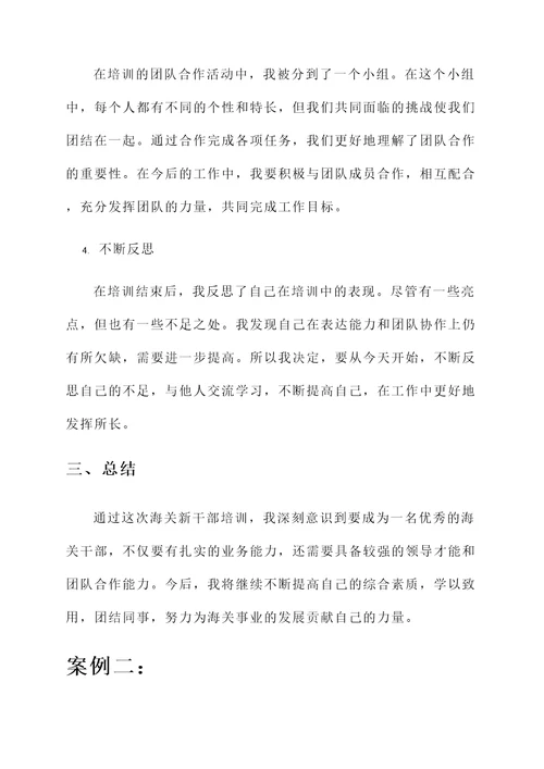 海关集中培训心得体会