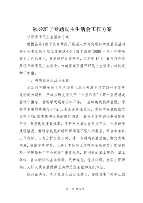 领导班子专题民主生活会工作方案 (5).docx