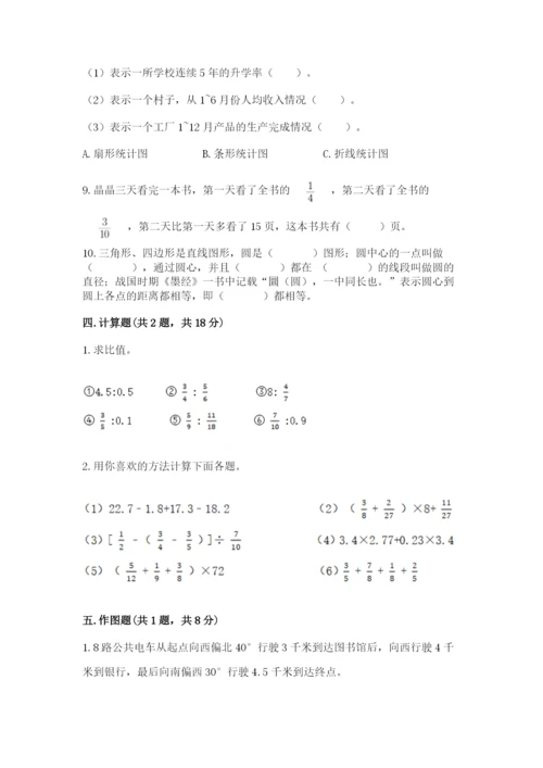 2022人教版六年级上册数学期末测试卷附答案（模拟题）.docx