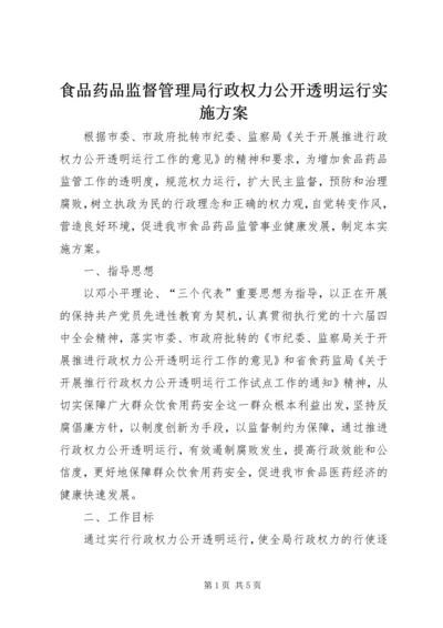 食品药品监督管理局行政权力公开透明运行实施方案 (6).docx