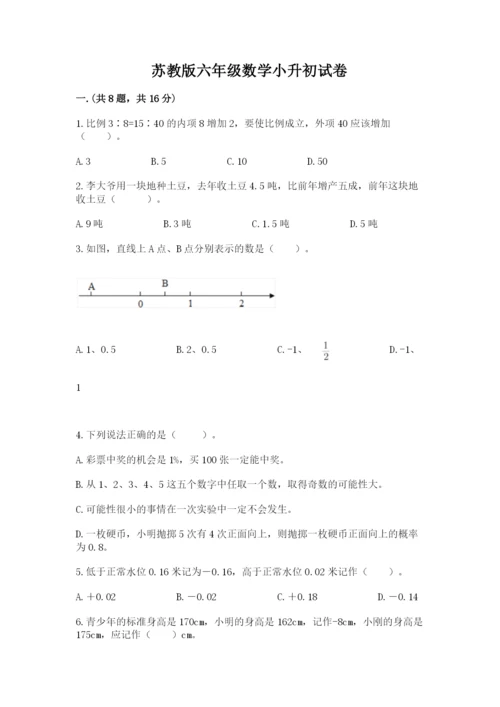 苏教版六年级数学小升初试卷及完整答案（必刷）.docx