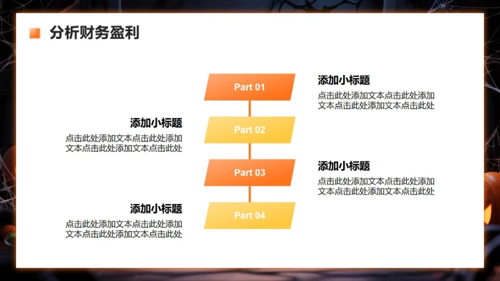 橙色暗黑卡通风万圣节消费趋势商业计划书PPT模板