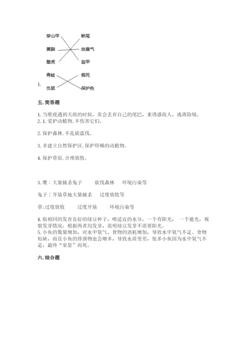 教科版科学五年级下册第一单元《生物与环境》测试卷（真题汇编）.docx