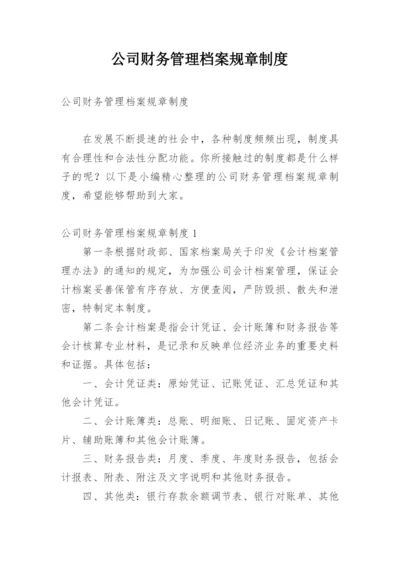 公司财务管理档案规章制度.docx