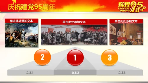 辉煌历程庆祝建党95周年建党节PPT图片