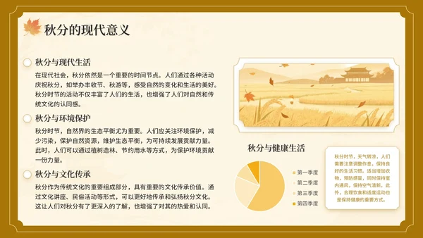 棕色中国风秋分节气介绍主题班会PPT模板