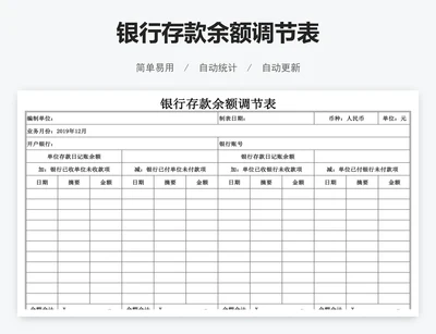 银行存款余额调节表
