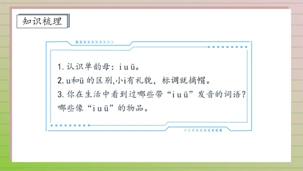 【课堂无忧】汉语拼音-2. i u ü 任务型教学（第1课时）（课件）