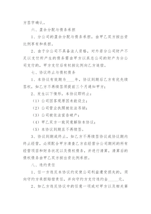 设立分公司独立经营协议.docx