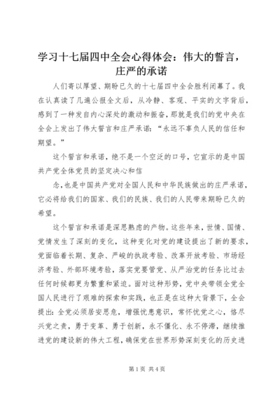 学习十七届四中全会心得体会：伟大的誓言，庄严的承诺 (2).docx