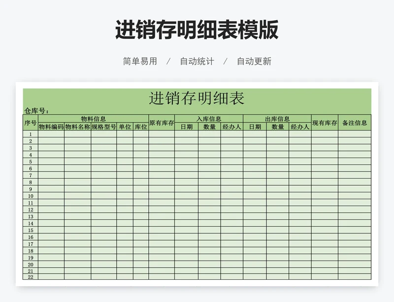 进销存明细表模版