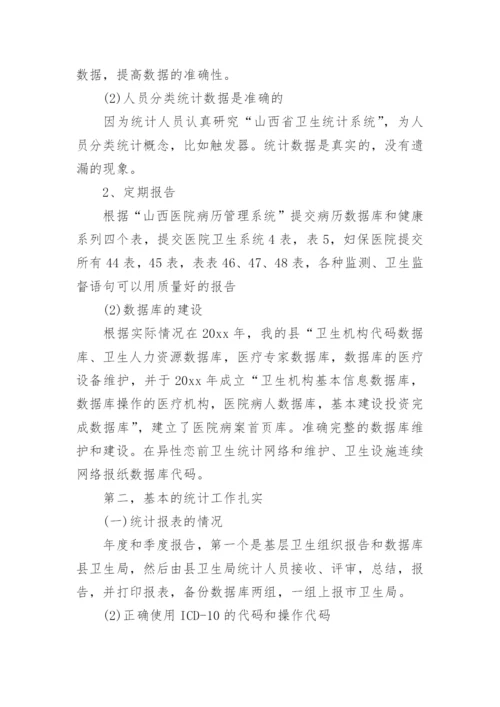 卫生统计工作自查报告.docx