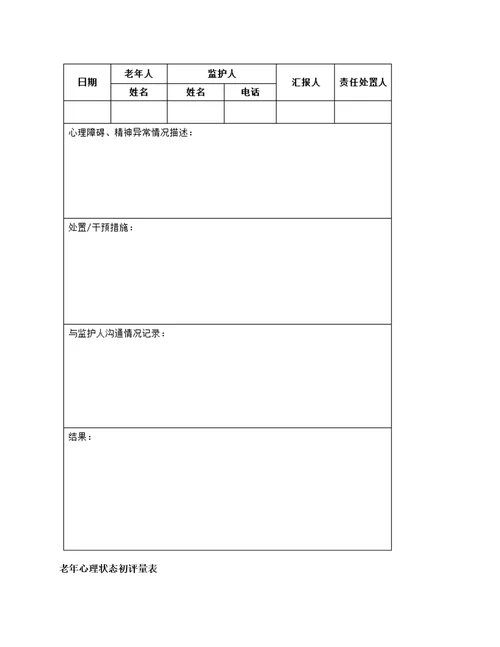 老年人心理支持与危机干预工作流程管理