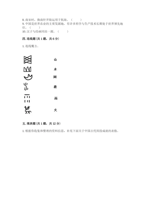 五年级上册道德与法治第四单元骄人祖先 灿烂文化测试卷（名师推荐）.docx