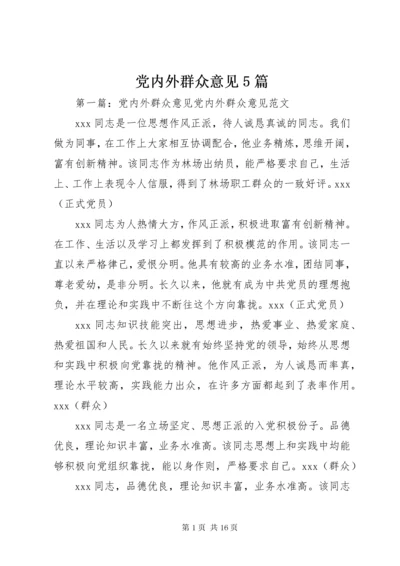 党内外群众意见5篇.docx