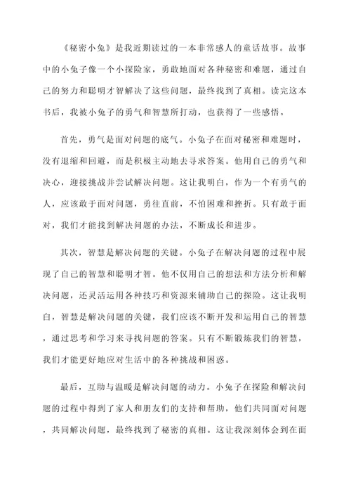 秘密小兔的读后感想