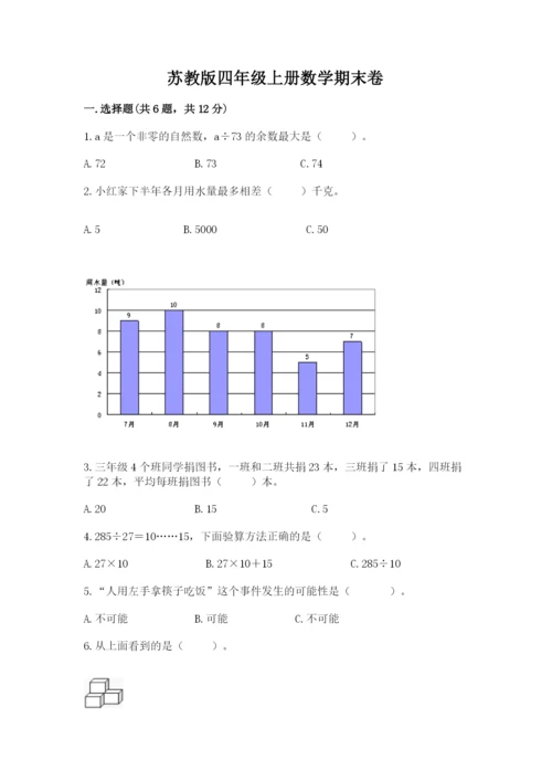 苏教版四年级上册数学期末卷精品（突破训练）.docx