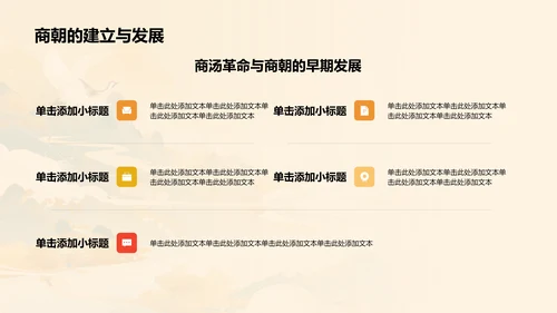 橙色水墨风夏商周的兴亡PPT模板