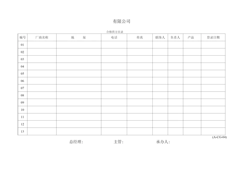 CCC认证记录表格2合格供方各录-A-CG-03.docx