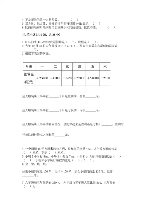 西师大版数学六年级下学期期末综合素养提升卷通用