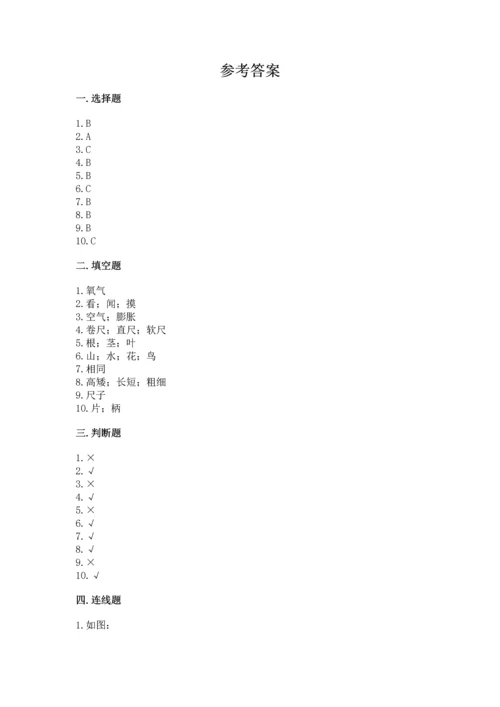教科版一年级上册科学期末测试卷精品（有一套）.docx
