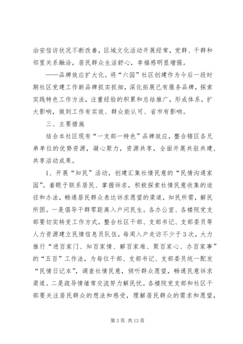 西文化街社区六园社区实施方案.docx