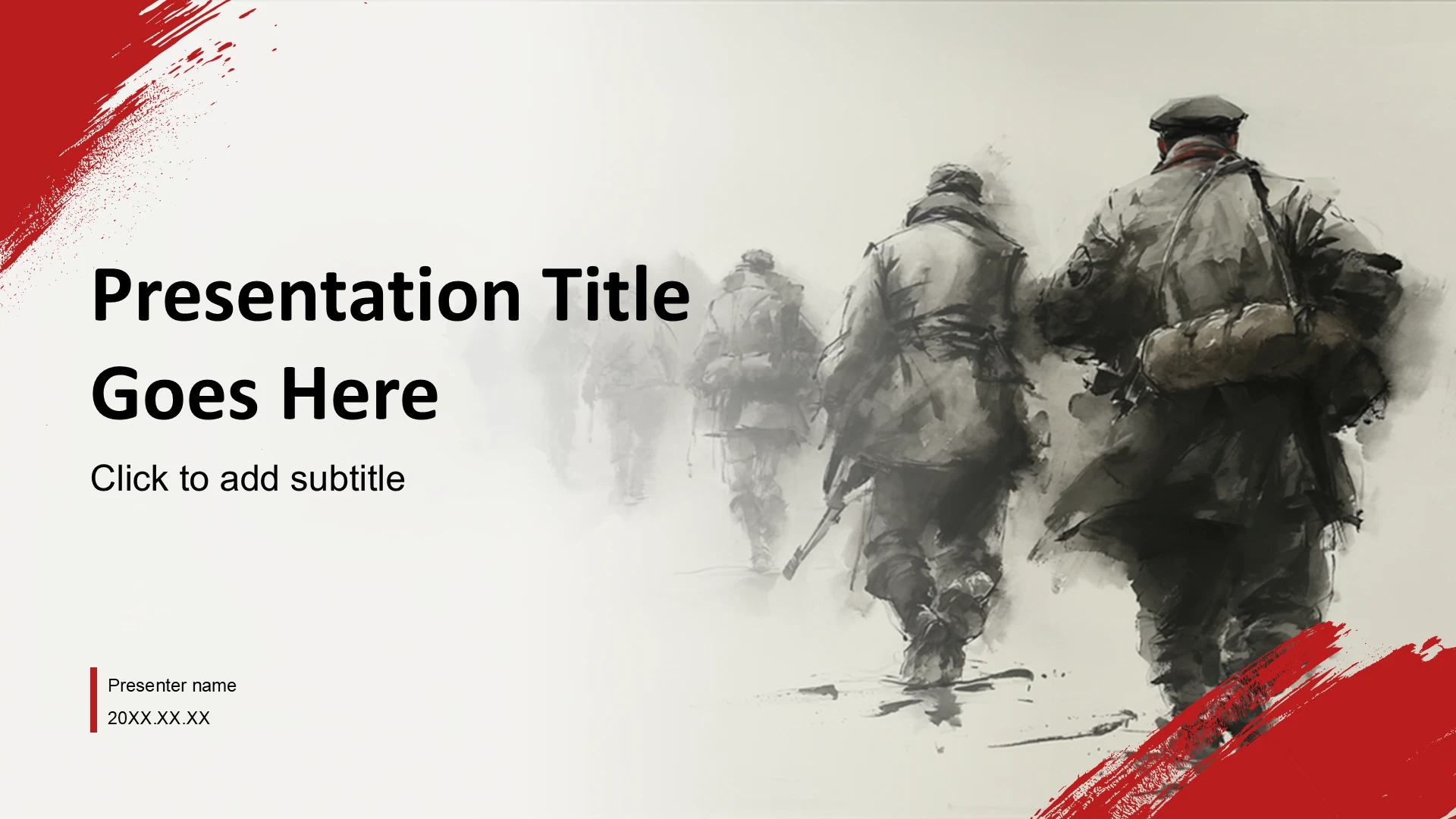 红色中国风七律长征诗词赏析PPT主题