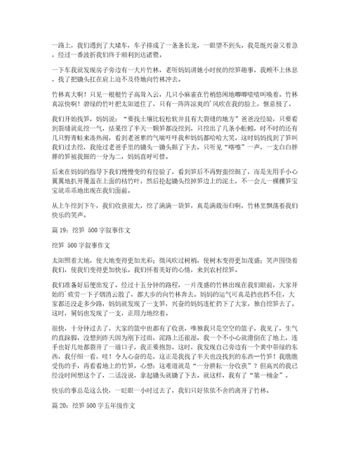 去山上挖笋作文500字