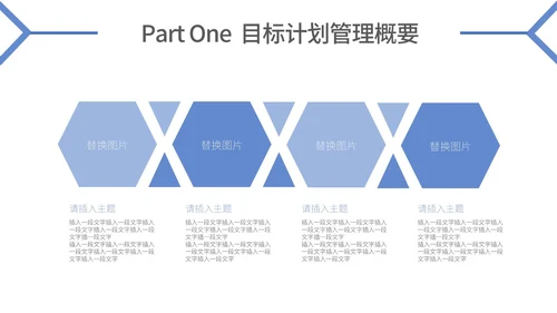 蓝色简约目标与计划管理ppt模板